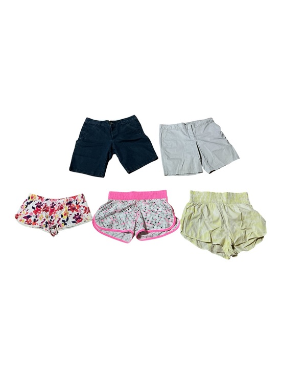 Under Armour Pants - Kids Multi-Pack Shorts Set - Pink, Navy, Light Gray, Floral, Yellow